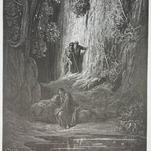 Dore, Fables, Arbitrator, Alms-Giver, Hermit, Print, Bookplate, ~ 240706-WH 290